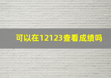 可以在12123查看成绩吗