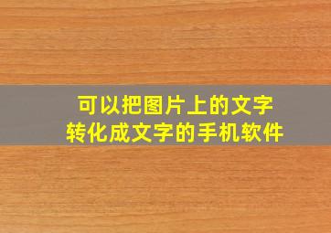 可以把图片上的文字转化成文字的手机软件