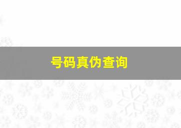 号码真伪查询