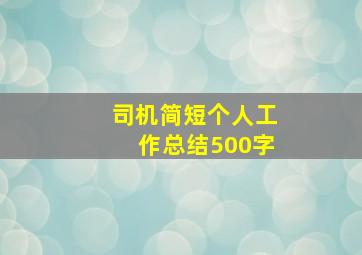 司机简短个人工作总结500字