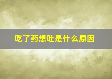 吃了药想吐是什么原因