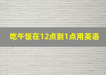 吃午饭在12点到1点用英语