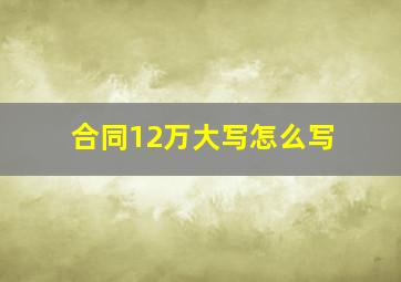 合同12万大写怎么写