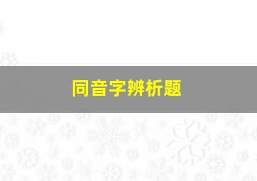 同音字辨析题