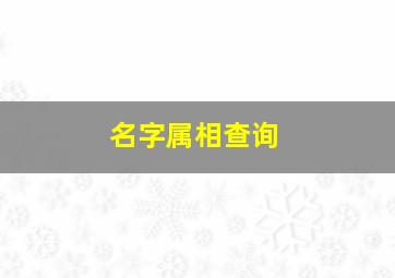 名字属相查询