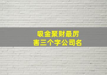 吸金聚财最厉害三个字公司名