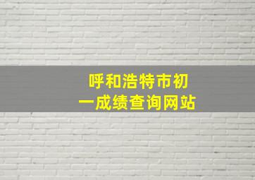 呼和浩特市初一成绩查询网站