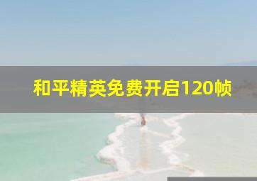 和平精英免费开启120帧