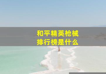 和平精英枪械排行榜是什么