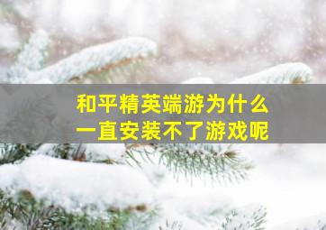 和平精英端游为什么一直安装不了游戏呢