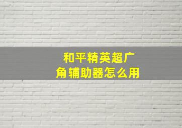 和平精英超广角辅助器怎么用