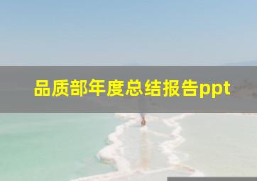 品质部年度总结报告ppt