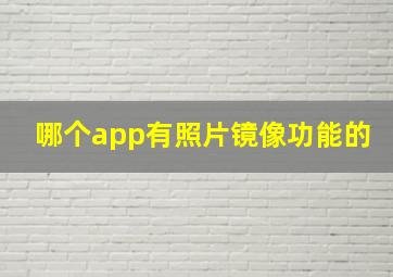 哪个app有照片镜像功能的