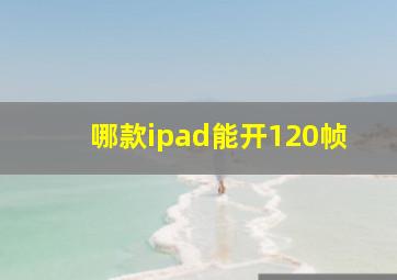 哪款ipad能开120帧