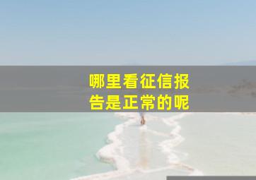 哪里看征信报告是正常的呢