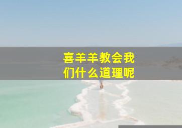 喜羊羊教会我们什么道理呢