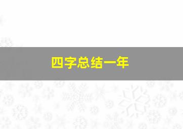 四字总结一年