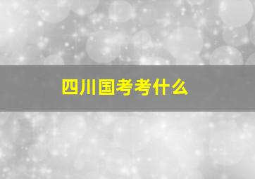 四川国考考什么