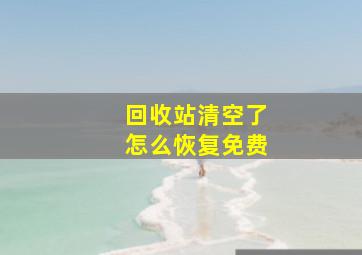 回收站清空了怎么恢复免费