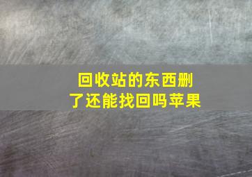 回收站的东西删了还能找回吗苹果