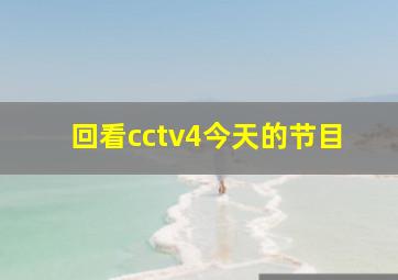 回看cctv4今天的节目