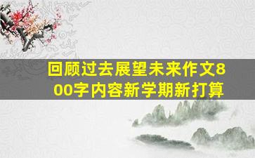 回顾过去展望未来作文800字内容新学期新打算