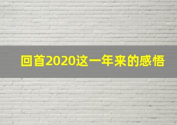 回首2020这一年来的感悟