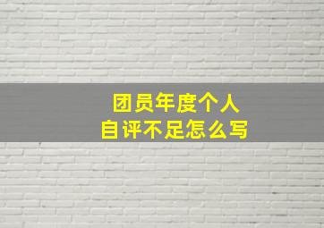 团员年度个人自评不足怎么写