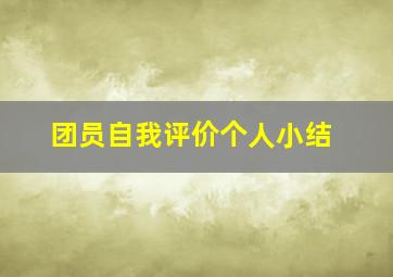 团员自我评价个人小结