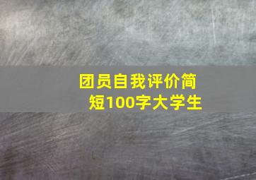 团员自我评价简短100字大学生