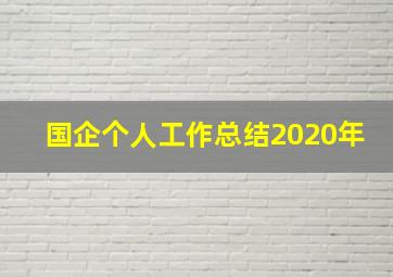 国企个人工作总结2020年