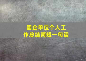 国企单位个人工作总结简短一句话