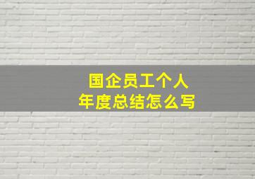 国企员工个人年度总结怎么写