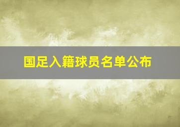 国足入籍球员名单公布