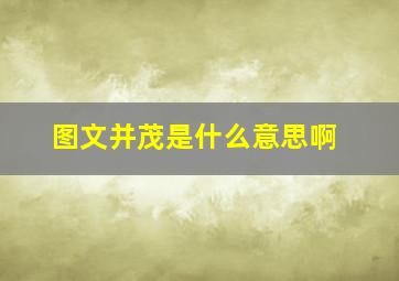 图文并茂是什么意思啊