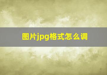 图片jpg格式怎么调