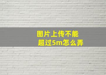 图片上传不能超过5m怎么弄