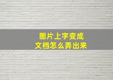 图片上字变成文档怎么弄出来