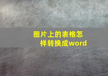 图片上的表格怎样转换成word