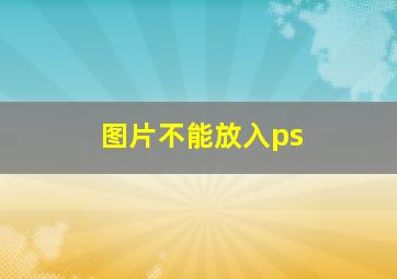 图片不能放入ps