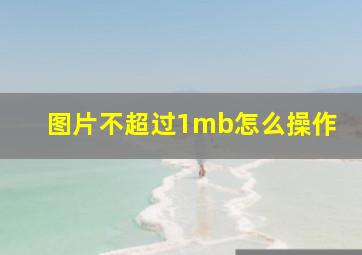 图片不超过1mb怎么操作