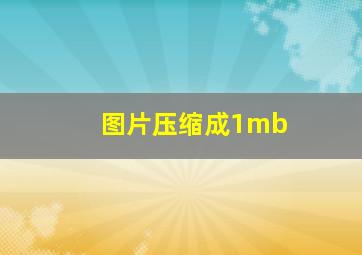 图片压缩成1mb