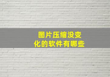 图片压缩没变化的软件有哪些