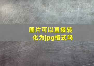 图片可以直接转化为jpg格式吗