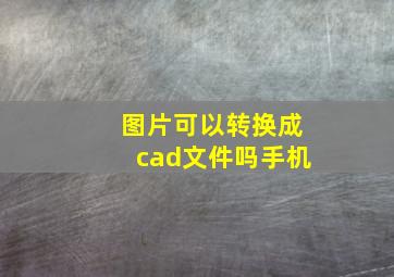 图片可以转换成cad文件吗手机