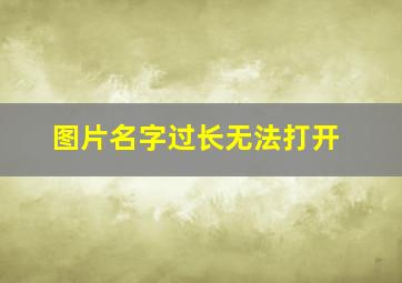 图片名字过长无法打开