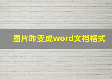 图片咋变成word文档格式