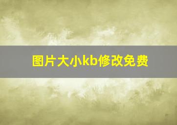 图片大小kb修改免费