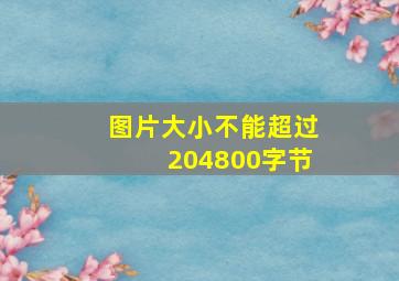 图片大小不能超过204800字节