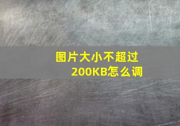 图片大小不超过200KB怎么调